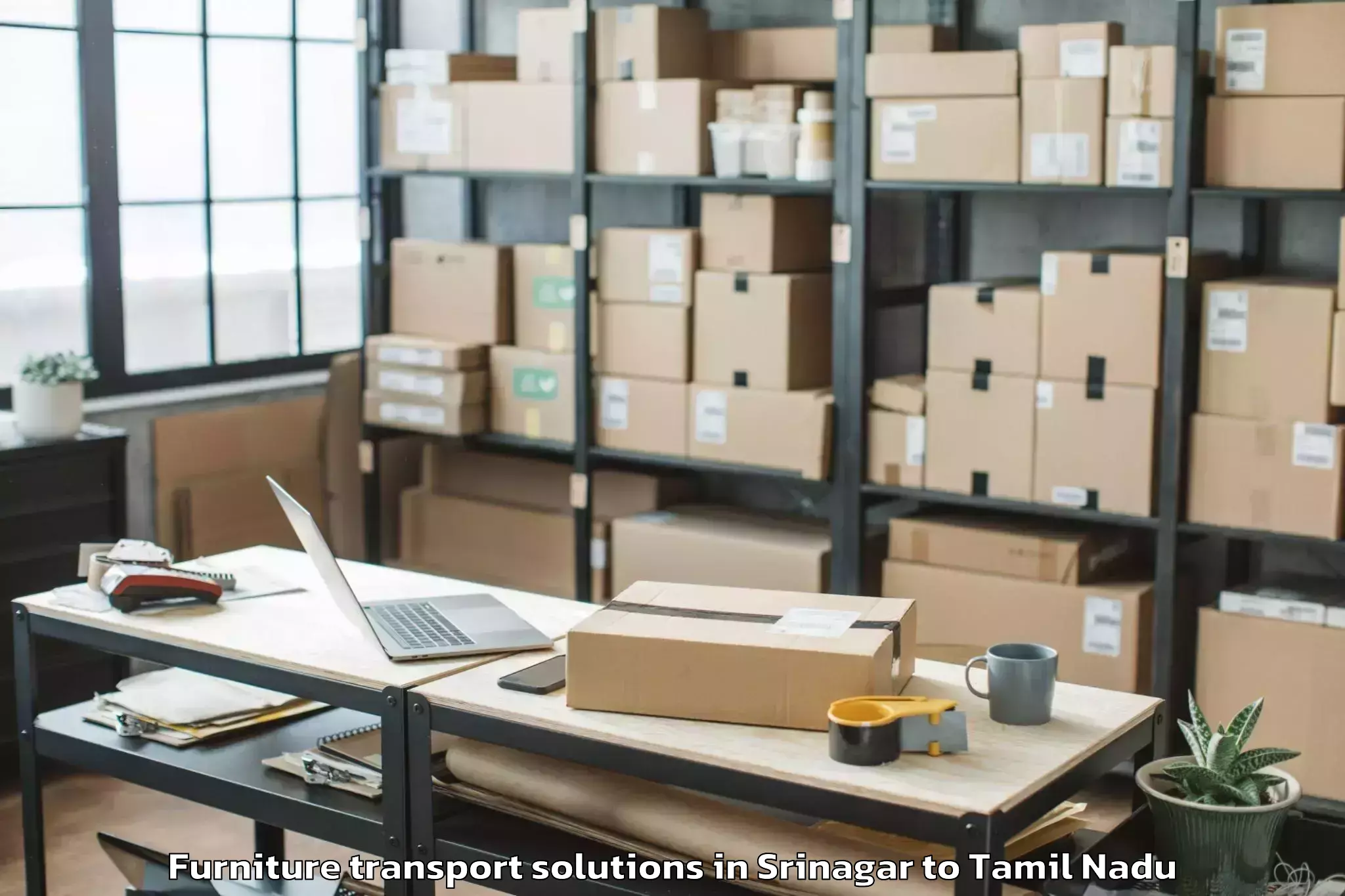 Trusted Srinagar to Konganapuram Furniture Transport Solutions